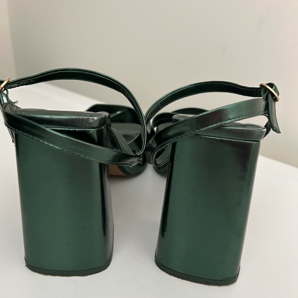 Zara Emerald Green Platform Sandals Size 8 US 39 EU - Picture 5 of 12
